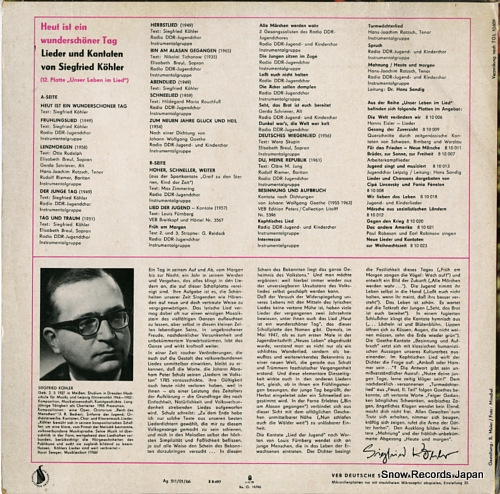 KOHLER, SIEGFRIED heut ist ein wunderschoner tag 810025