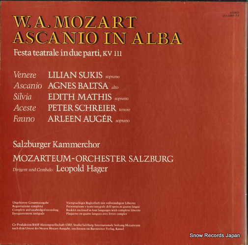 HAGER, LEOPOLD mozart; ascanio in alba ULX-3285-7-B