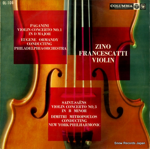 FRANCESCATTI, ZINO paganini; violin concerto no.1 OL-106