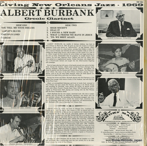 BURBANK, ALBERT creole clarinet SM1969
