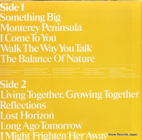 BACHARACH, BURT living together GP-223