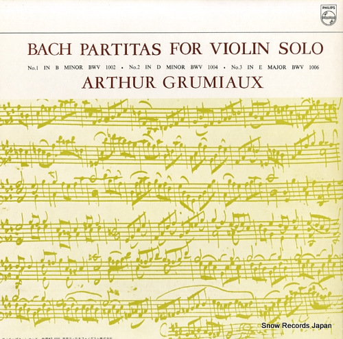GRUMIAUX, ARTHUR bach; partitas for violin solo SFX-7528