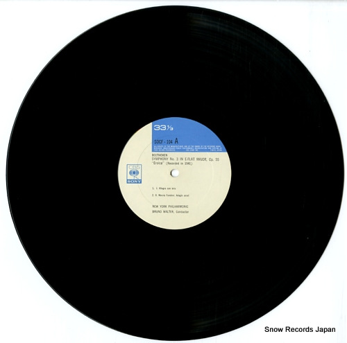 WALTER, BRUNO beethoven; symphony no.3 