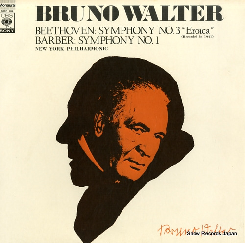 WALTER, BRUNO beethoven; symphony no.3 