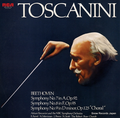 TOSCANINI, ARTURO beethoven; symphony no.7, 8, 9 