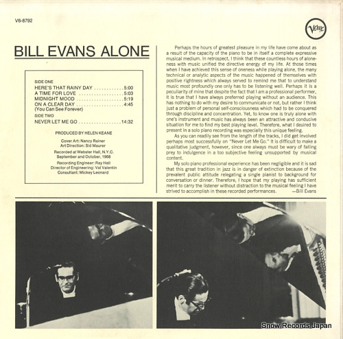 EVANS, BILL bill evans alone V6-8792