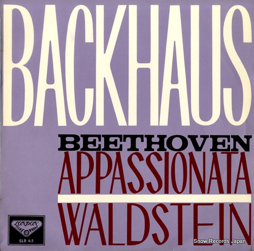 BACKHAUS, WILHELM beethoven; piano sonatas 