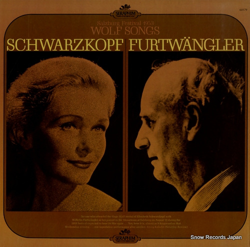 FURTWANGLER, WILHELM salzburg festival 1953 wolf songs SERAPHIM60179 - front cover