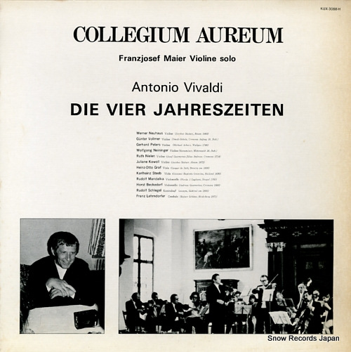 COLLEGIUM AUREUM ORIGINALINSTRUMENTEN vivaldi; die vier jahreszeiten le quattro stagioni op.8 nr.1-4 KUX-3088-H