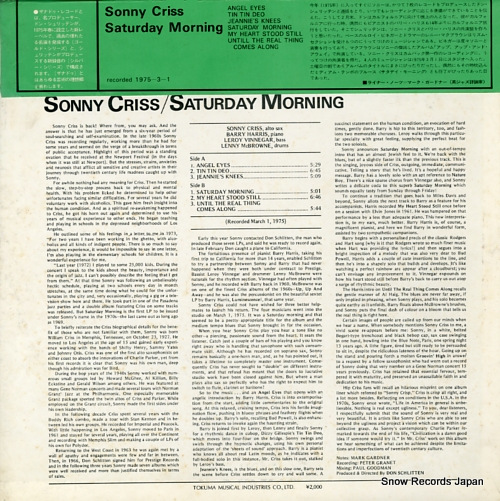 CRISS, SONNY saturday morning JC-7004