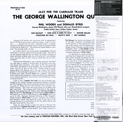 WALLINGTON, GEORGE jazz for the carriage trade DIW-9005 / PRLP7032