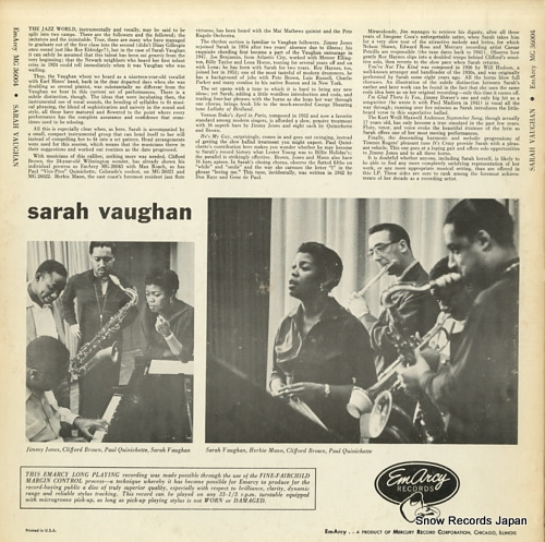 VAUGHAN, SARAH sarah vaughan UCJU-9009 / MG-36004