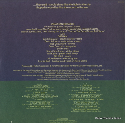 EDWARDS, JONATHAN lucky day SD36-104 - back cover