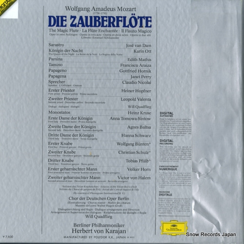KARAJAN, HERBERT VON mozart; die zauberflote 78MG9209