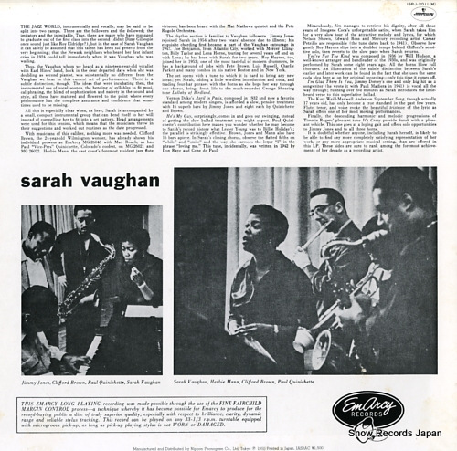 VAUGHAN, SARAH sarah vaughan 15PJ-2011(M)