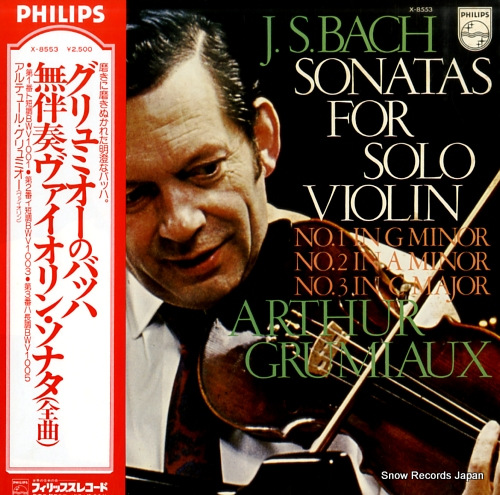 GRUMIAUX, ARTHUR bach; sonatas for solo violin X-8553