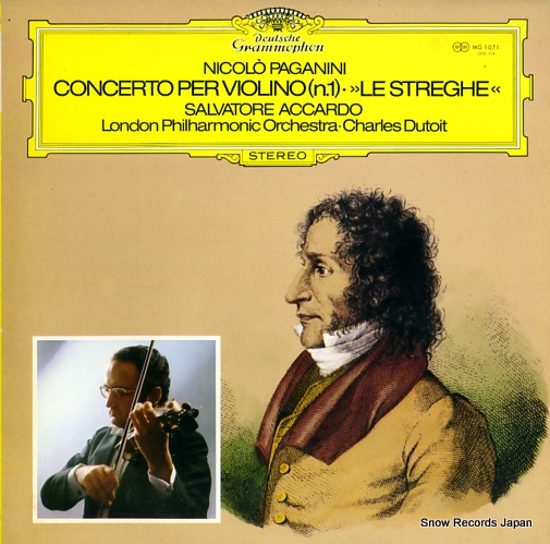 ACCARDO, SALBATORE paganini; concerto for violin and orchestra no.1 MG1071