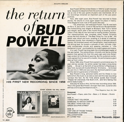 POWELL, BUD the return of bud powell SL-5097-RO