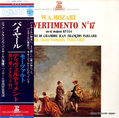 PAILLARD, JEAN-FRANCOIS mozart; divertimento no.17 ERX-2279